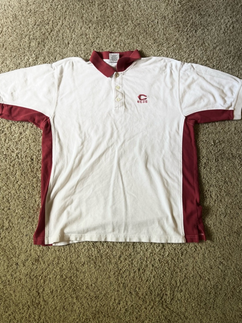 CSA Vintage Cincinnati Reds White Polo Shirt